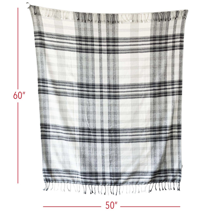 Arlen Cotton Woven Plaid Throw Blanket - Saltbox Sash