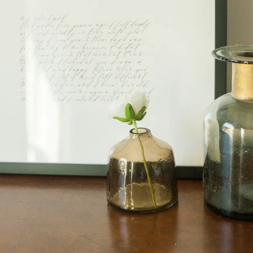 Bella Handblown Hammered Glass Bud Vase - Saltbox Sash