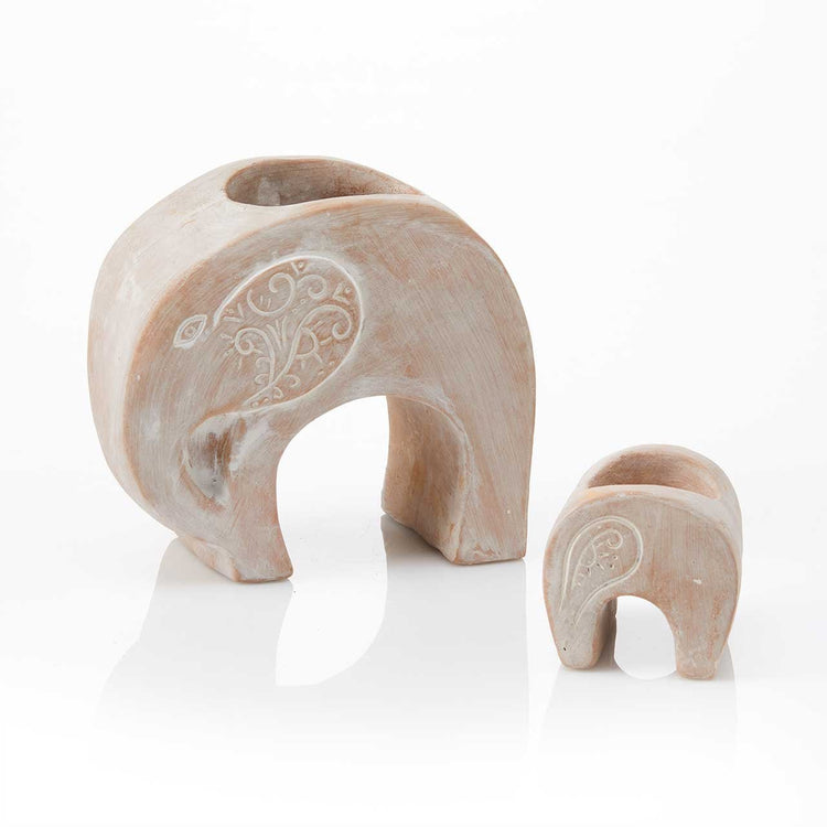 Elephant Family Planters - Set of 2 - Saltbox Sash