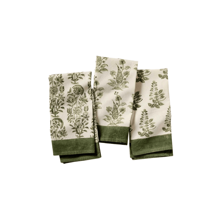 Fern Garden Kalamkari Hand Towels - Saltbox Sash