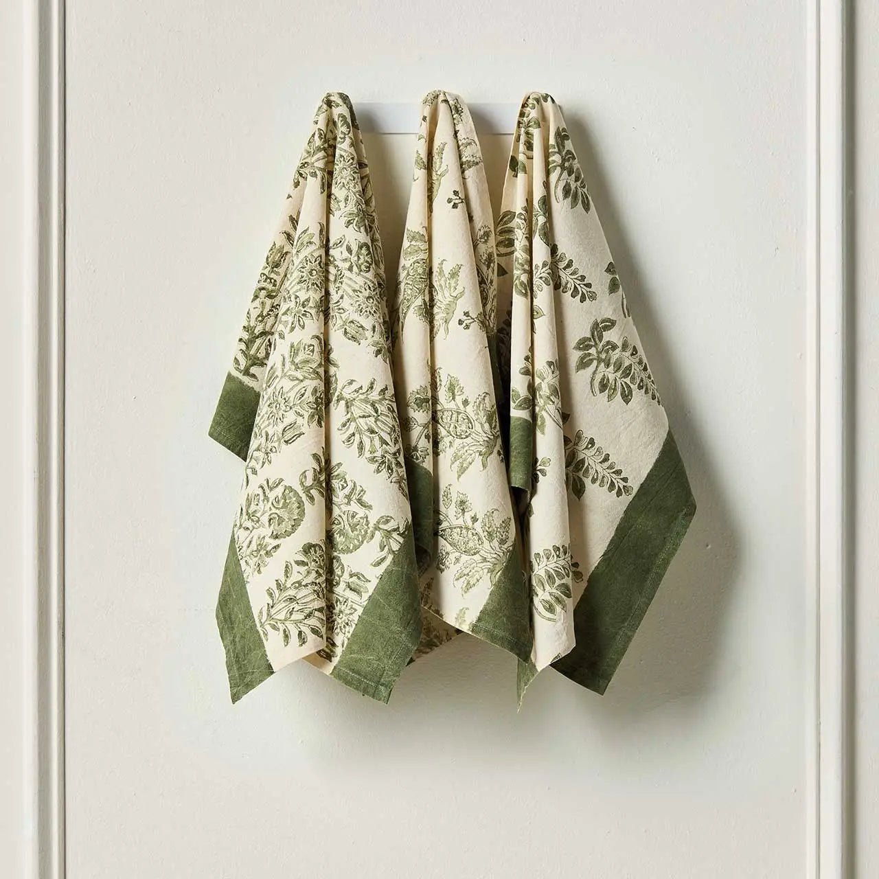 Fern Garden Kalamkari Hand Towels - Saltbox Sash