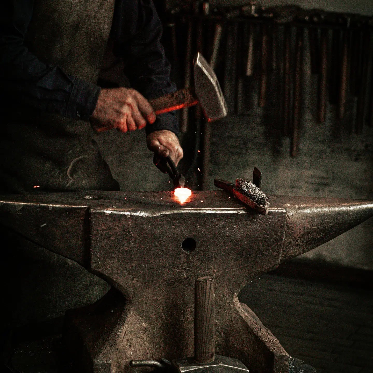 Gemini Hand - Forged Iron Candle Holder - Large - Saltbox Sash