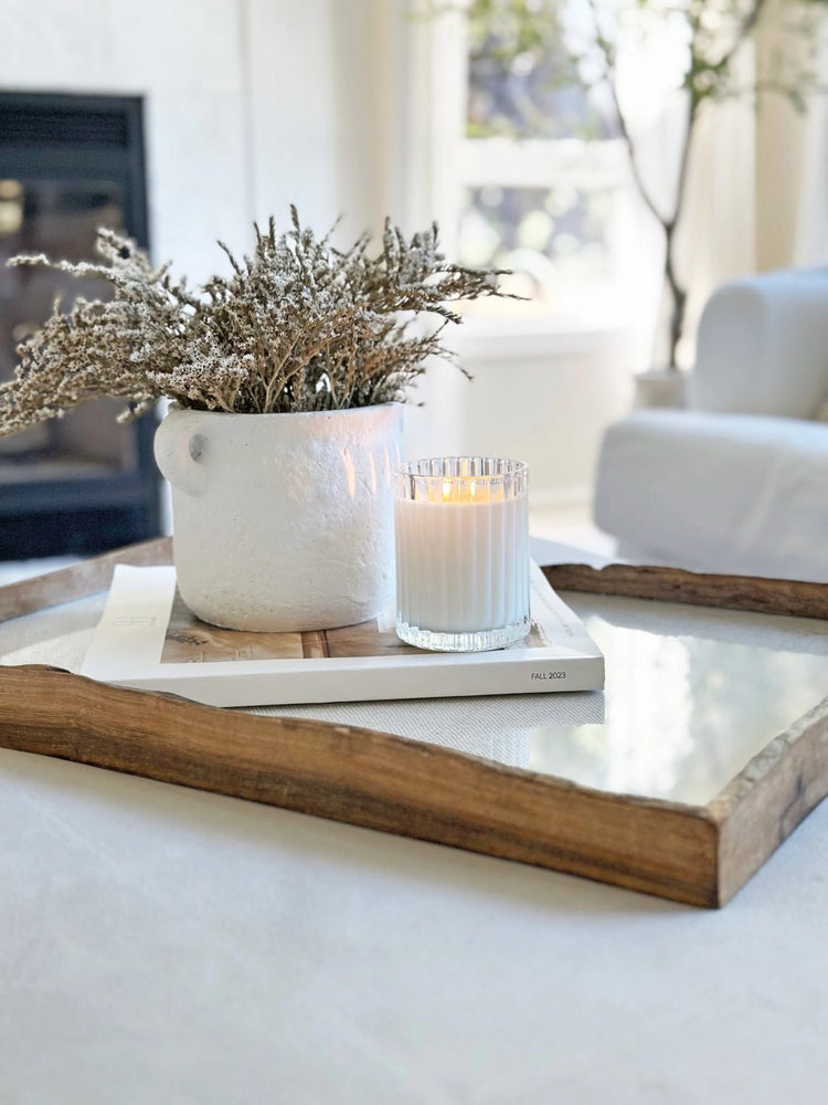 Golden | Mango + Driftwood Fluted Coconut Wax Candle - Saltbox Sash