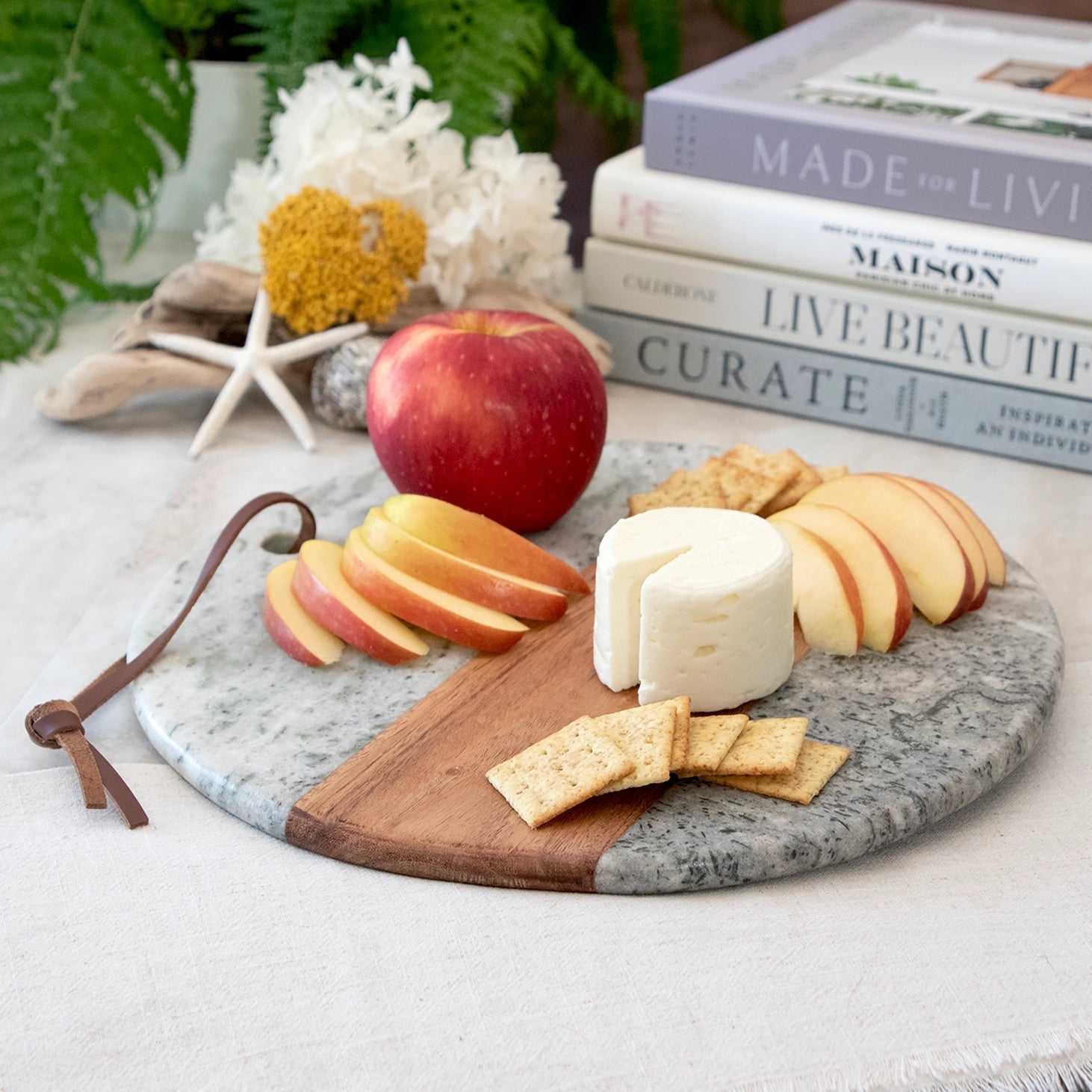 Gray Marble & Acacia Wood Charcuterie Board - Saltbox Sash