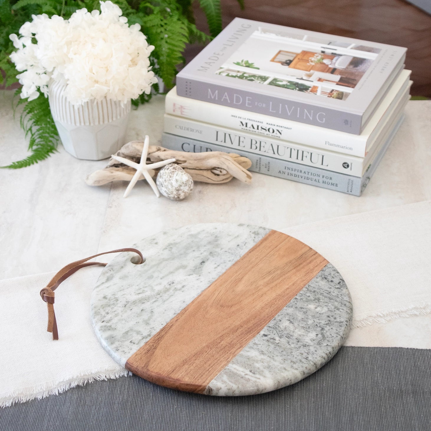 Gray Marble & Acacia Wood Charcuterie Board - Saltbox Sash