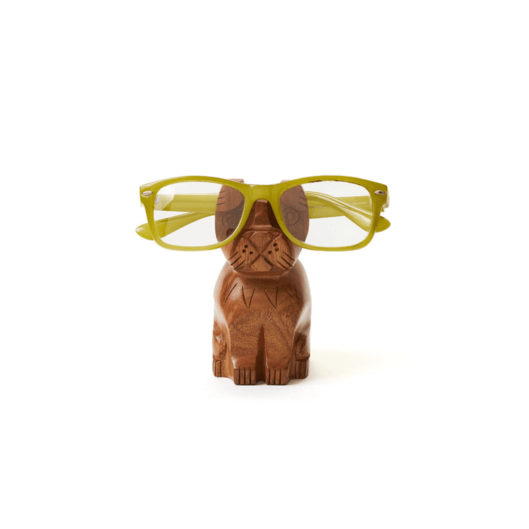 Hand - Carved Dog Eyeglass Holder - Saltbox Sash