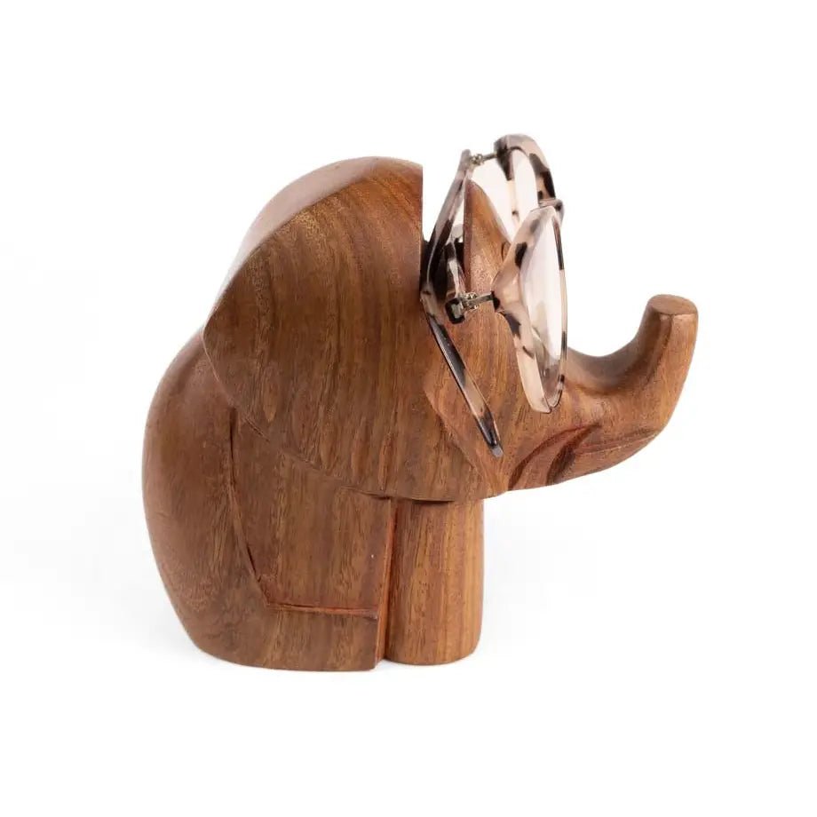 Hand - Carved Elephant Eyeglass Holder - Saltbox Sash