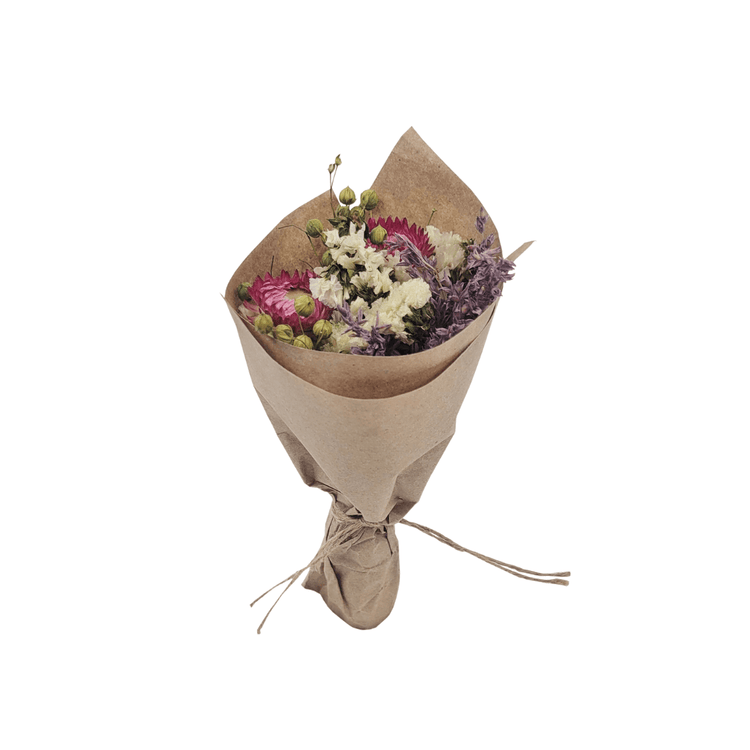 Mini Strawflower & Larkspur Bouquet Bundle - Saltbox Sash