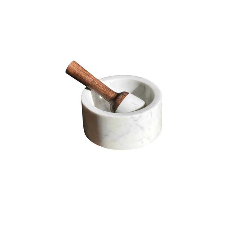 White Marble Mortar & Pestle - Saltbox Sash
