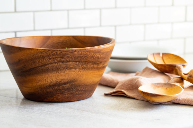 Acacia Wood Salad Bowl - Saltbox Sash