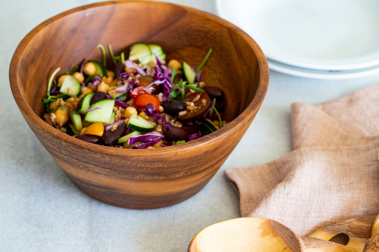 Acacia Wood Salad Bowl - Saltbox Sash