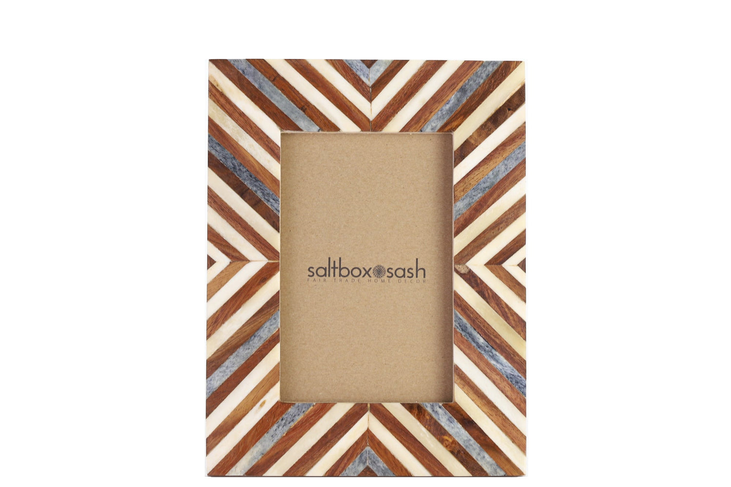 Banka Mundi Frame - Brown & White 4" x 6" - Saltbox Sash