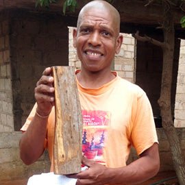 Hand-Carved Sandalwood Bottle - Tall - Saltbox Sash
