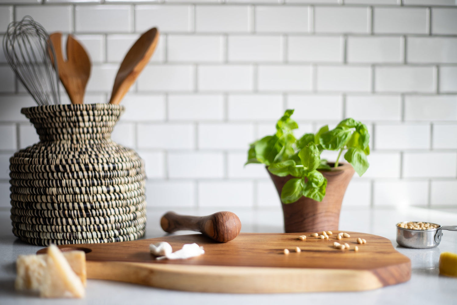 Handwoven Kitchen Utensil Holder - Saltbox Sash