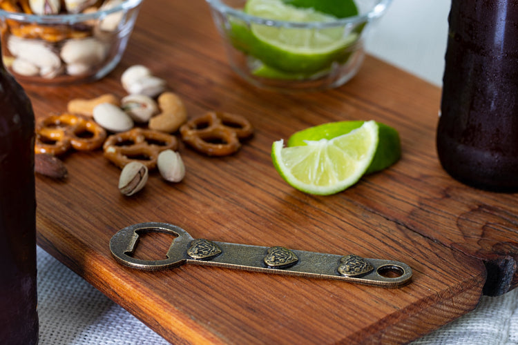 Hearts Brass Bottle Opener - Saltbox Sash