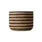 Brown Striped Palm Leaf Basket 17"