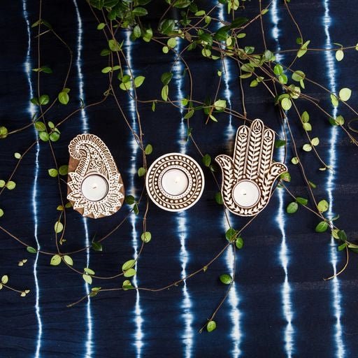 Aashiyana Hamsa Tea Light Candle Holder - Saltbox Sash