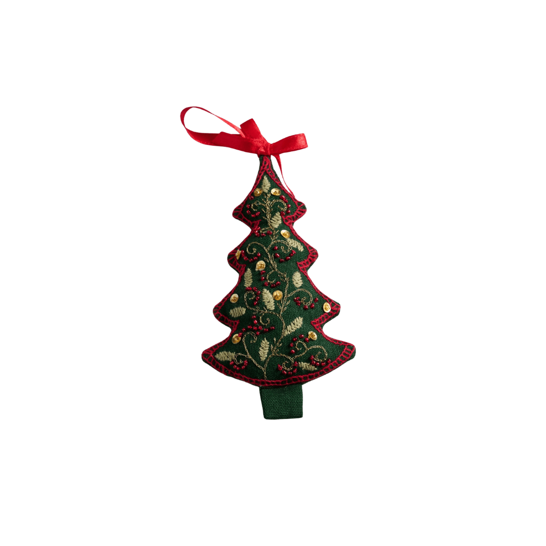 Adorned Christmas Tree Embroidered Ornament - Saltbox Sash