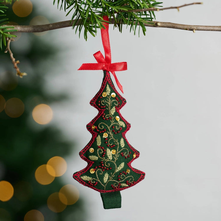 Adorned Christmas Tree Embroidered Ornament - Saltbox Sash
