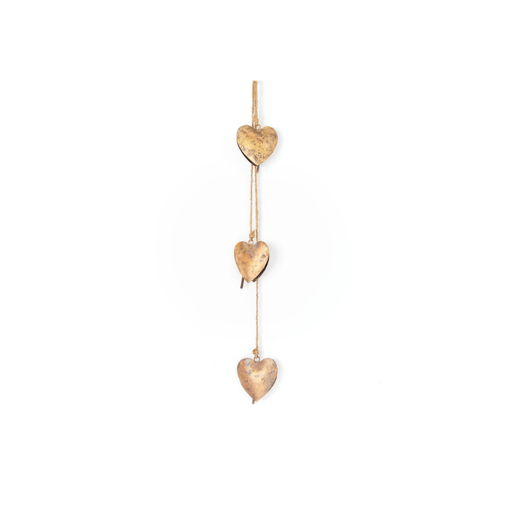 Alaya Heart Trio Wind Chime - Saltbox Sash