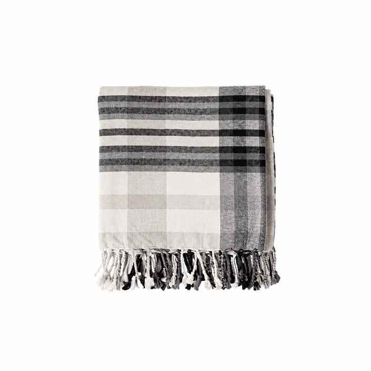 Arlen Cotton Woven Plaid Throw Blanket - Saltbox Sash