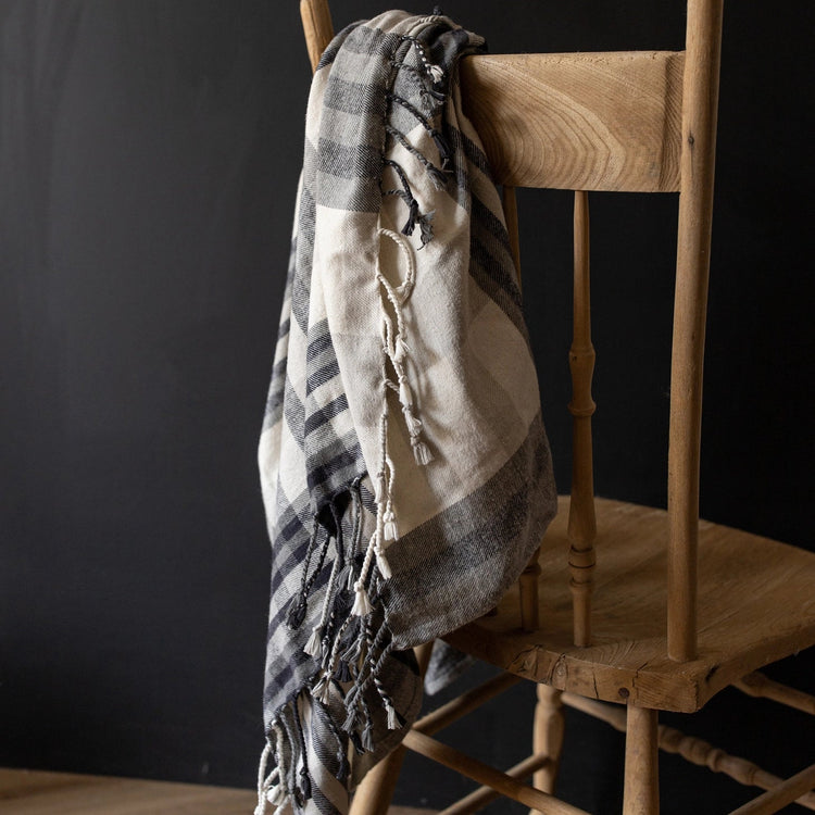 Arlen Cotton Woven Plaid Throw Blanket - Saltbox Sash