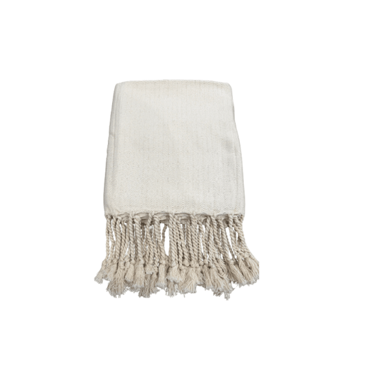 Artisanal Handwoven Cotton Throw Blanket - Saltbox Sash