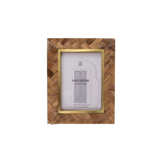Basu Wood & Brass Picture Frame - 5 x 7 - Saltbox Sash