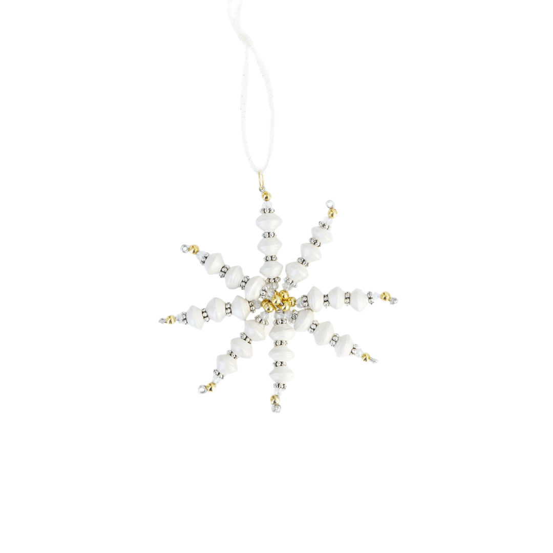 Beaded Snowflake Ornament - Saltbox Sash