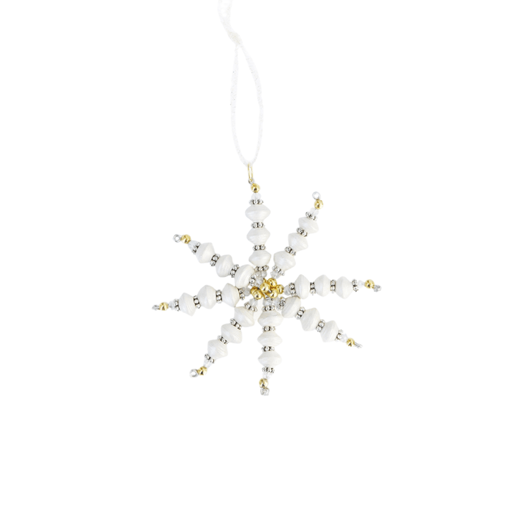 Beaded Snowflake Ornament - Saltbox Sash