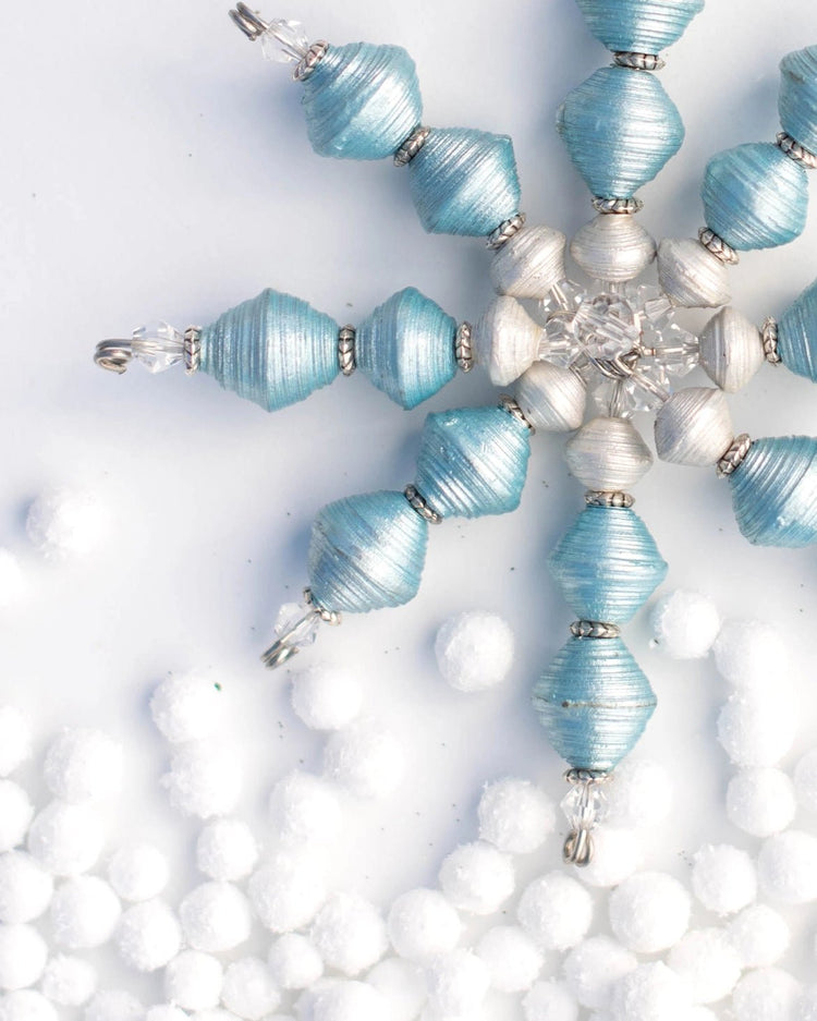 Beaded Snowflake Ornament - Saltbox Sash