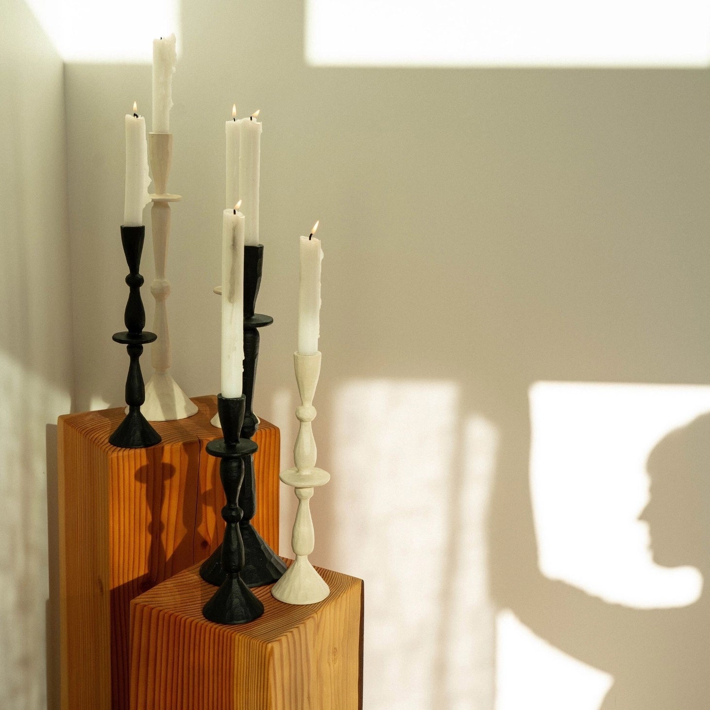 Black Imani Candle Holder - Medium - Saltbox Sash