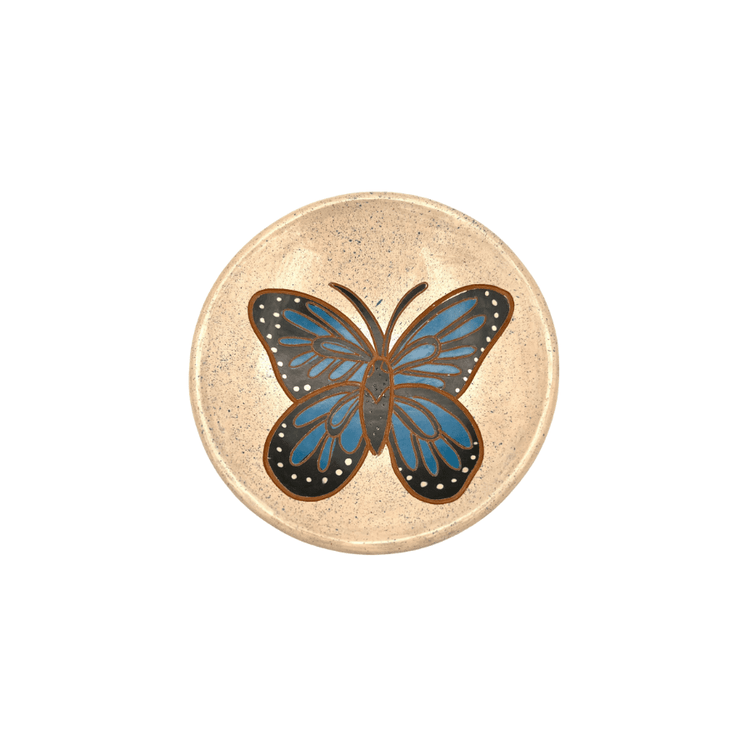 Blue Morpho Ceramic Ring Dish - Saltbox Sash