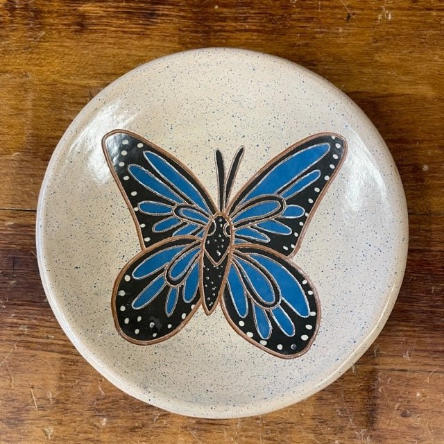 Blue Morpho Ceramic Ring Dish - Saltbox Sash