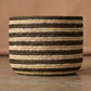 Brown Striped Palm Leaf Basket 17" - Saltbox Sash