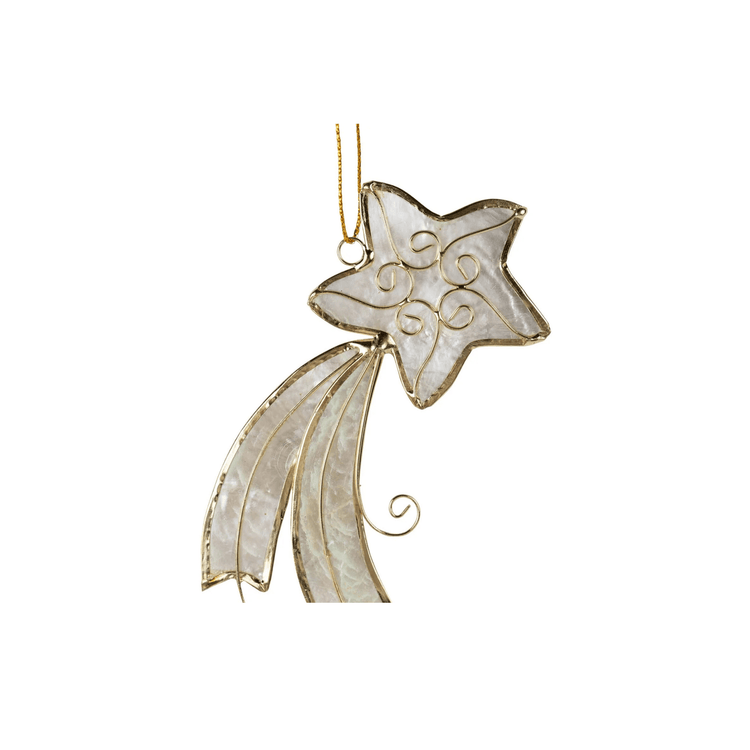 Capiz Shell Shooting Star Ornament - Saltbox Sash