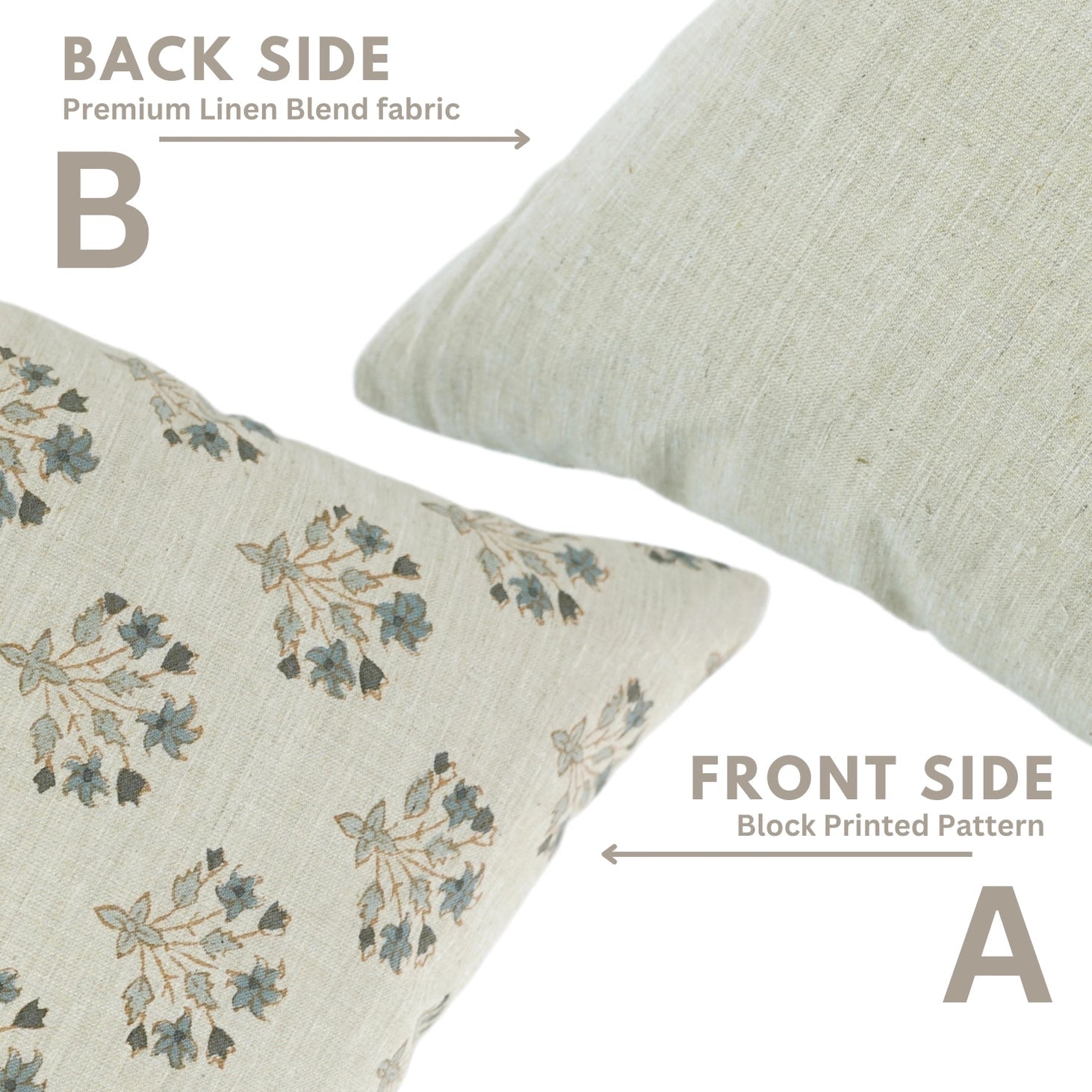 Diwali Flower Floral Block Print Pillow - Saltbox Sash