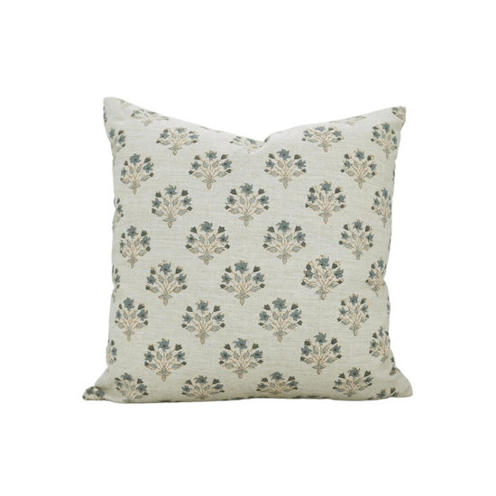 Diwali Flower Floral Block Print Pillow - Saltbox Sash