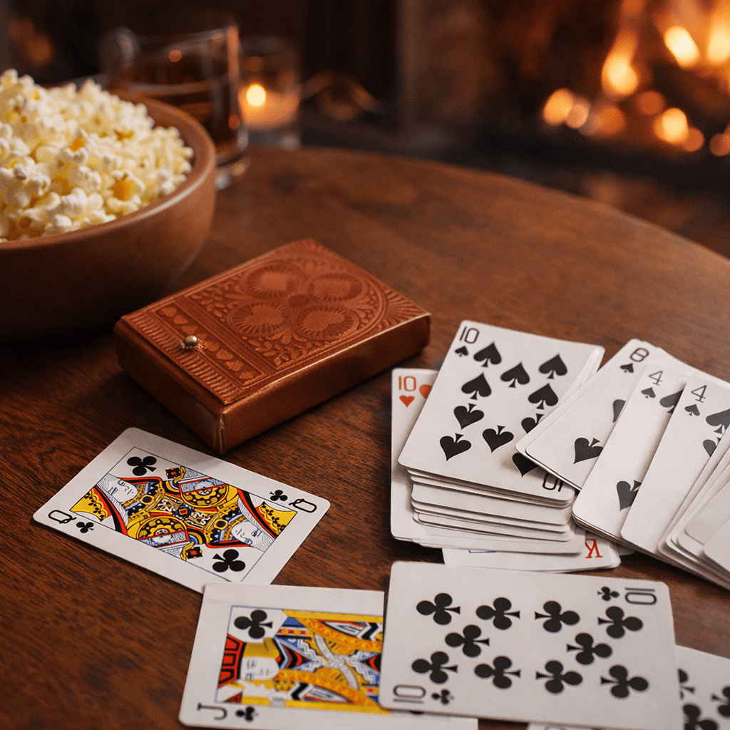Embossed Leather Playing Cards Set - Saltbox Sash