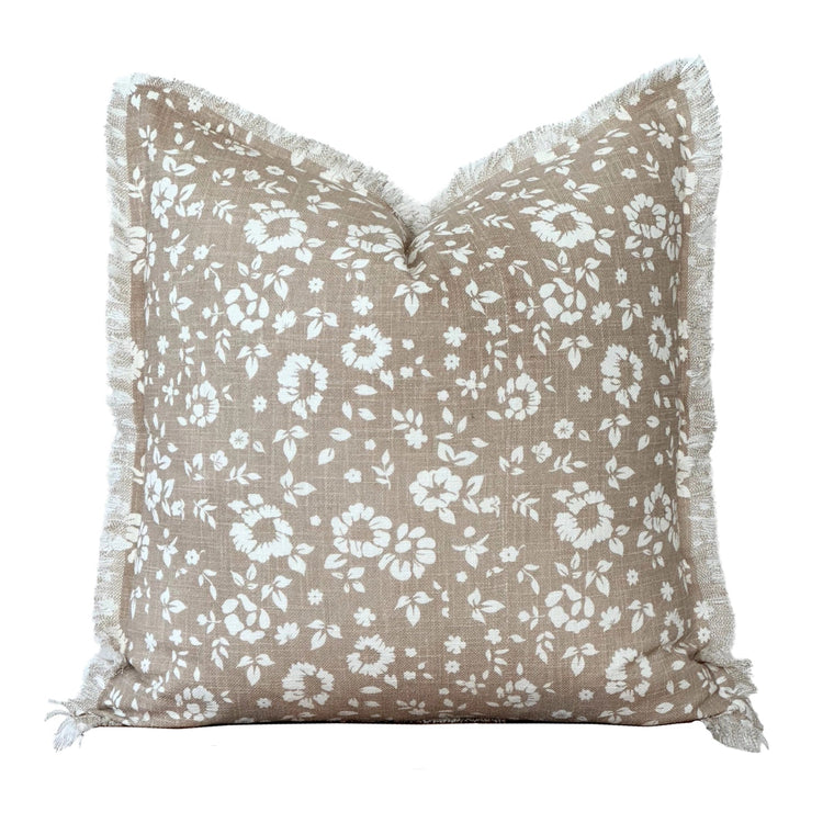 Floral Fringe Pillow 22 x 22 - Saltbox Sash