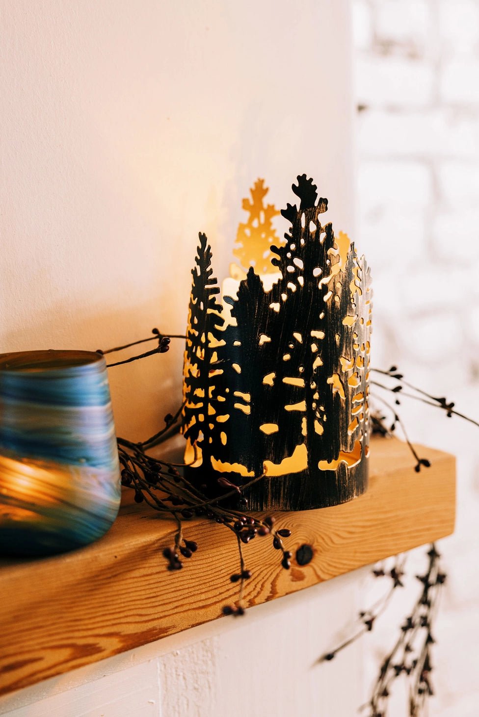 Forest Shimmer Candle Holder - Saltbox Sash