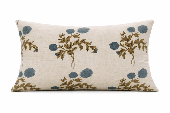 Gulab Heritage Block Print Pillow - Saltbox Sash