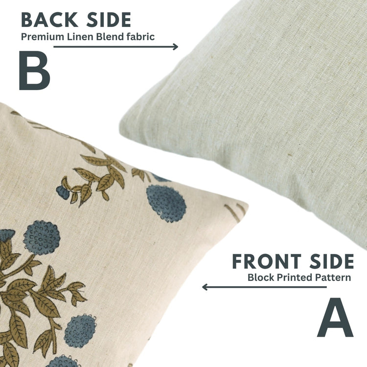 Gulab Heritage Block Print Pillow - Saltbox Sash