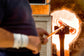 Hand Blown Hammered Glass Canister - Saltbox Sash