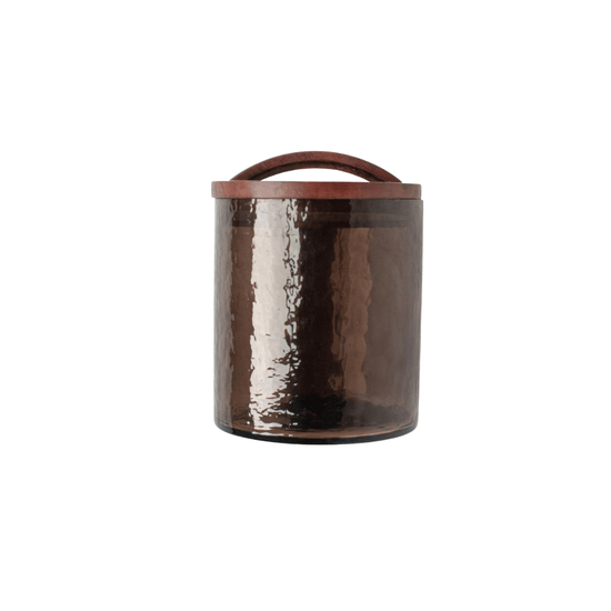 Hand Blown Hammered Glass Canister - Saltbox Sash