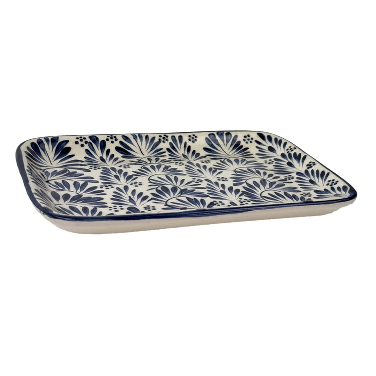 Hand Painted Blue Ceramic Tray - Saltbox Sash