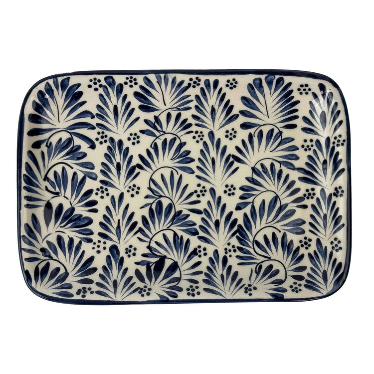 Hand Painted Blue Ceramic Tray - Saltbox Sash