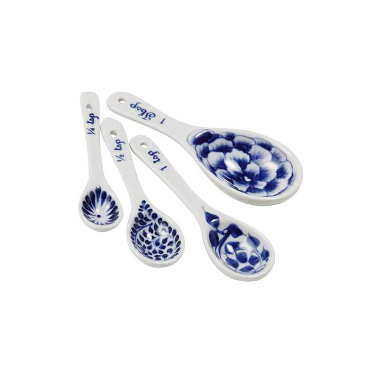 Hand - Painted Floral Measuring Spoon Set - Saltbox Sash