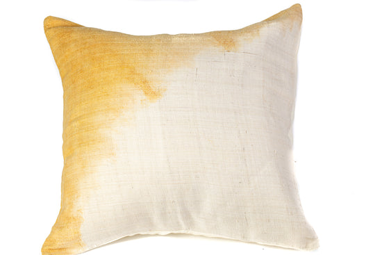 Handwoven 18" Turmeric Burst Shibori Silk Pillow Cover