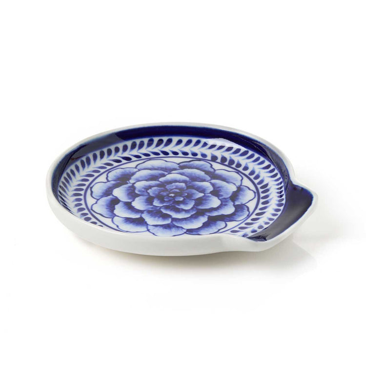 Indigo Bloom Spoon Rest - Saltbox Sash